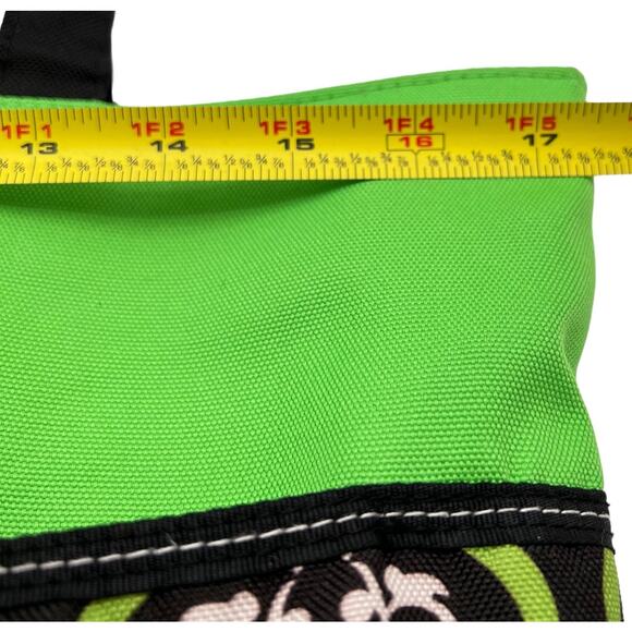 Womens Handbag Tote Jackie Studio C Geometric Pattern Pockets Black Green - Picture 13 of 15